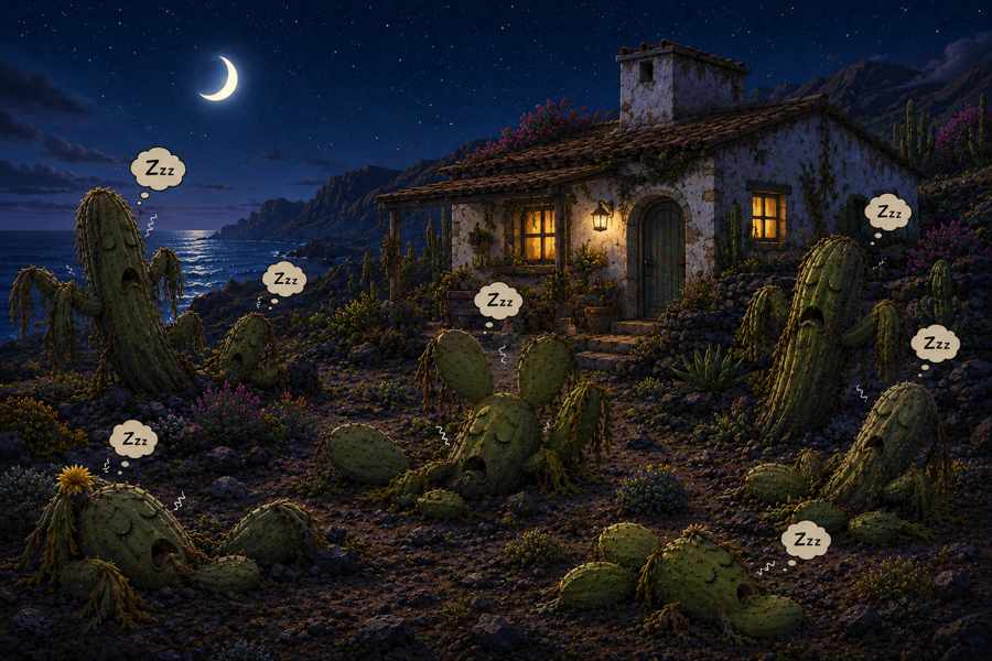 Fotograma de la película La casa entre los cactus con el matrimonio protagonista en el escenario rural.